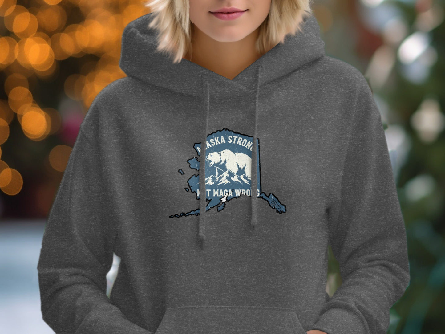 Alaska Strong Hoodie with Bold Graphic Design product type