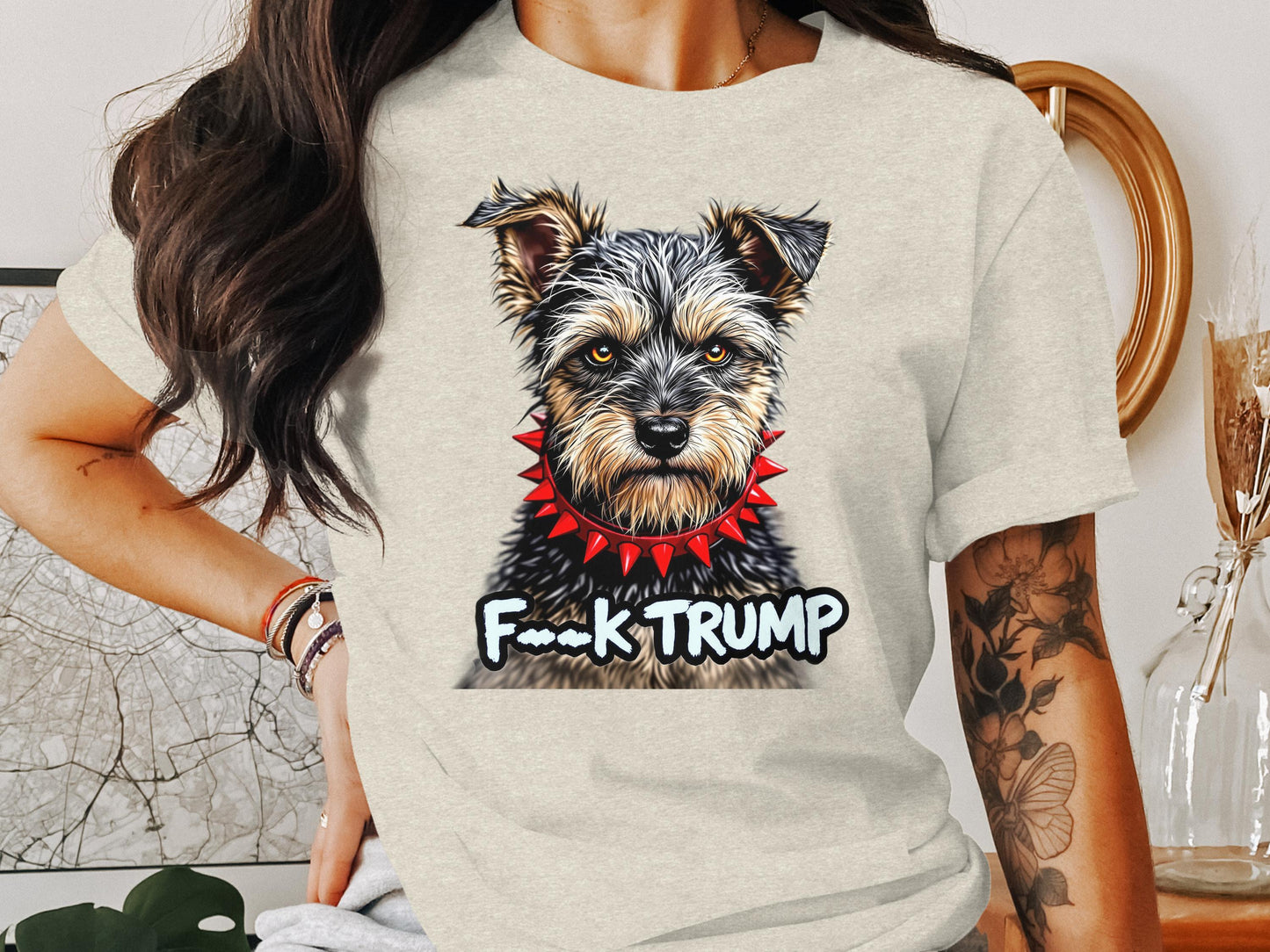 F..k Trump Dog Graphic Tee Shirt fashion product