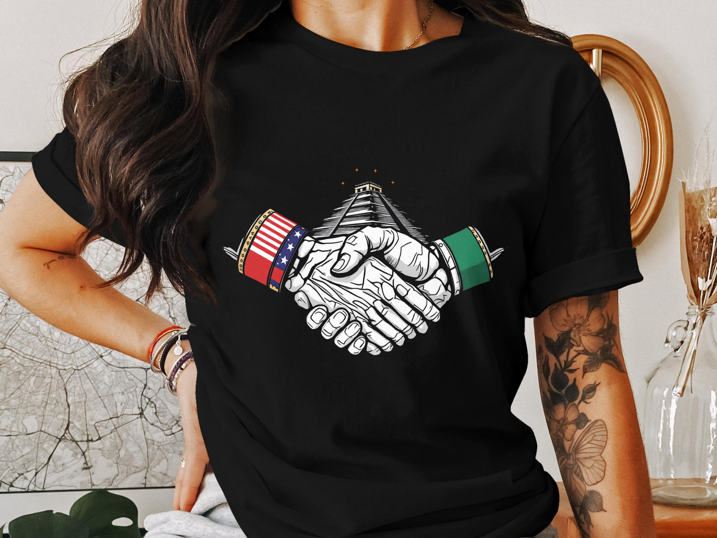 International Handshake Graphic Design T-Shirt product type