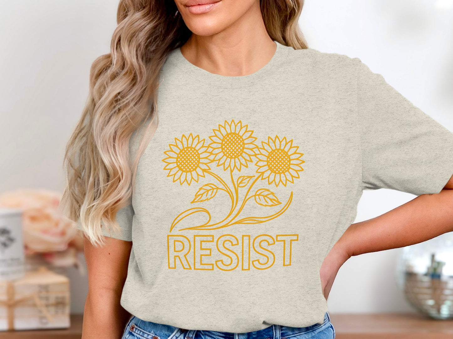 Resist Sunflower Design Graphic Tee product type