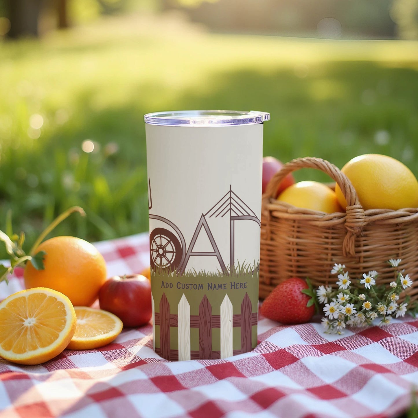 Personalized Farm Themed Tumbler Picnic Drink Product