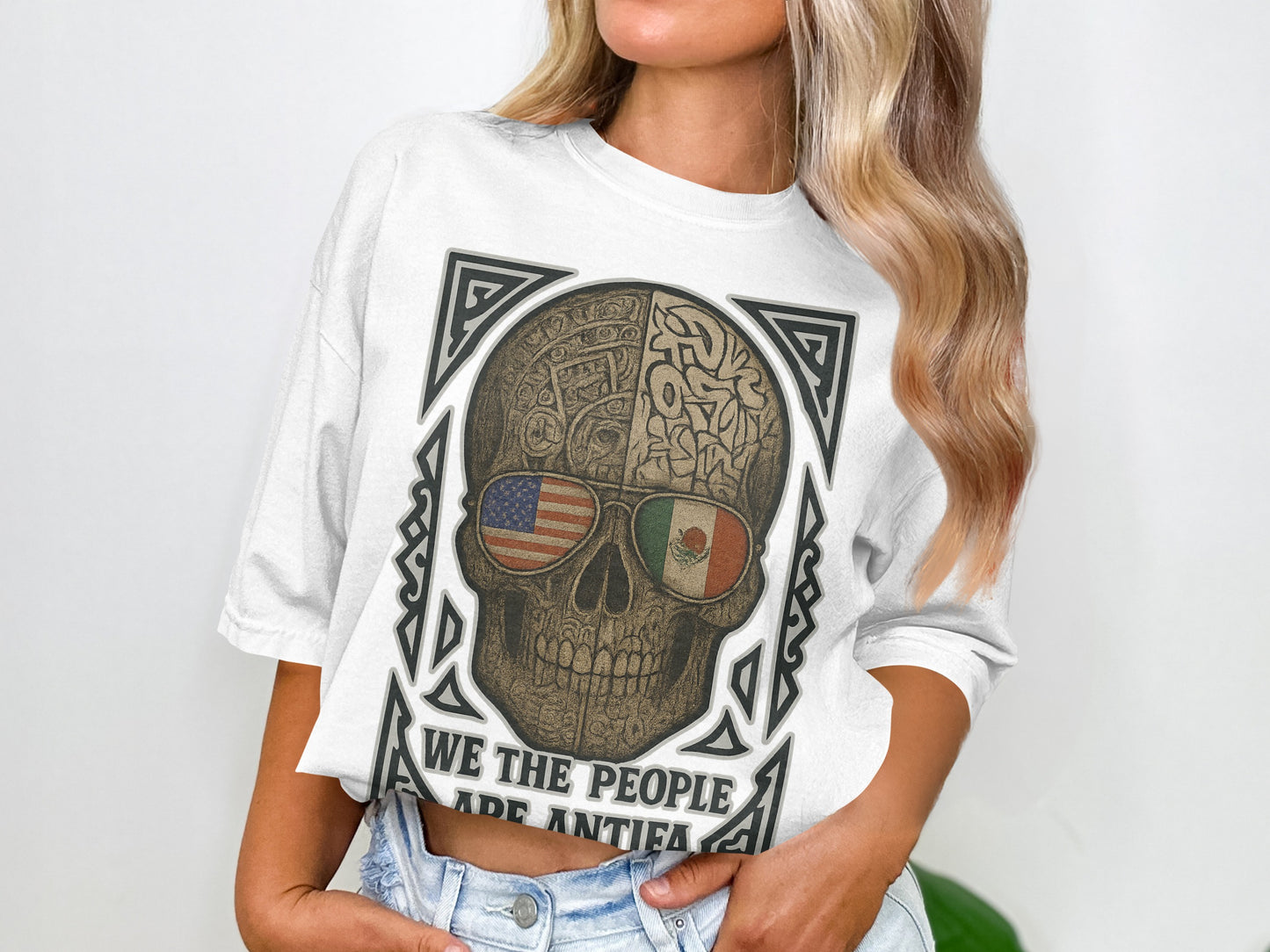 We The People Are Antiea Skull Flag Graphic Shirt
