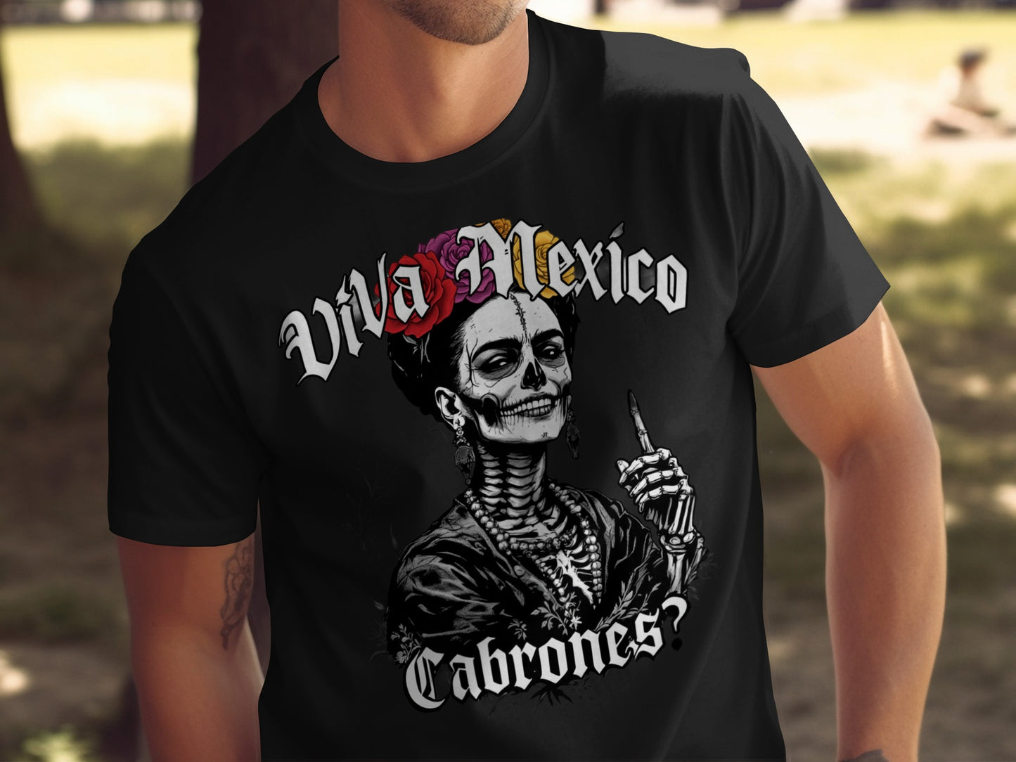 Viva Mexico Cabrones Skull Graphic T-Shirt product type