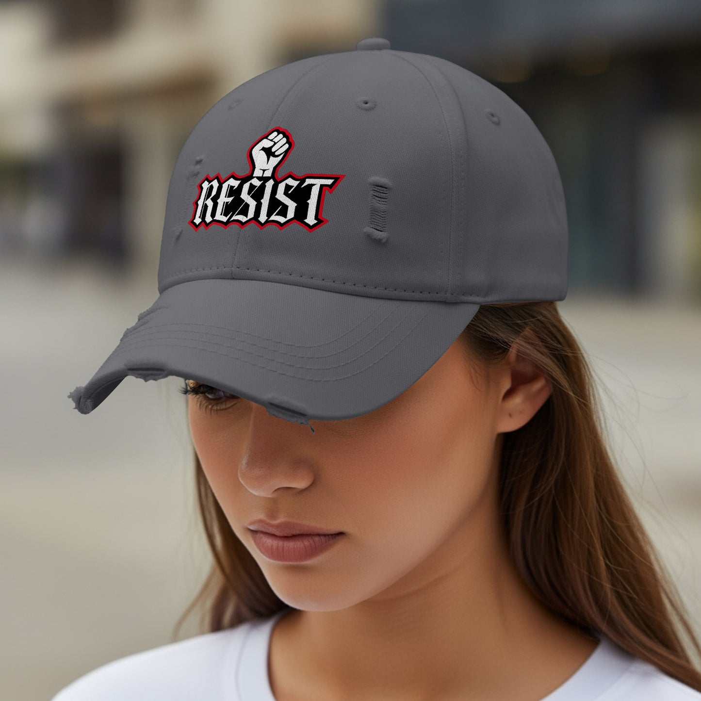 Stylish Gray Embroidered Resist Unisex Cap product