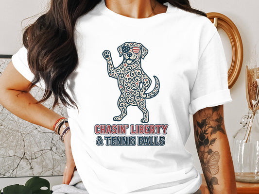 Chasin' Liberty & Tennis Balls Graphic T-shirt product type