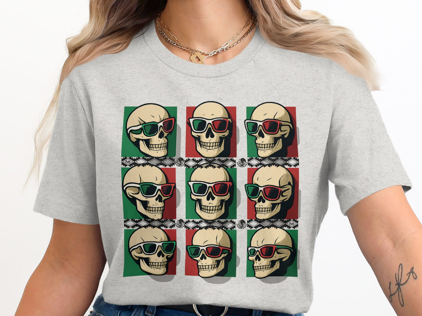 Trendy Skull Sunglasses Graphic T-Shirt product