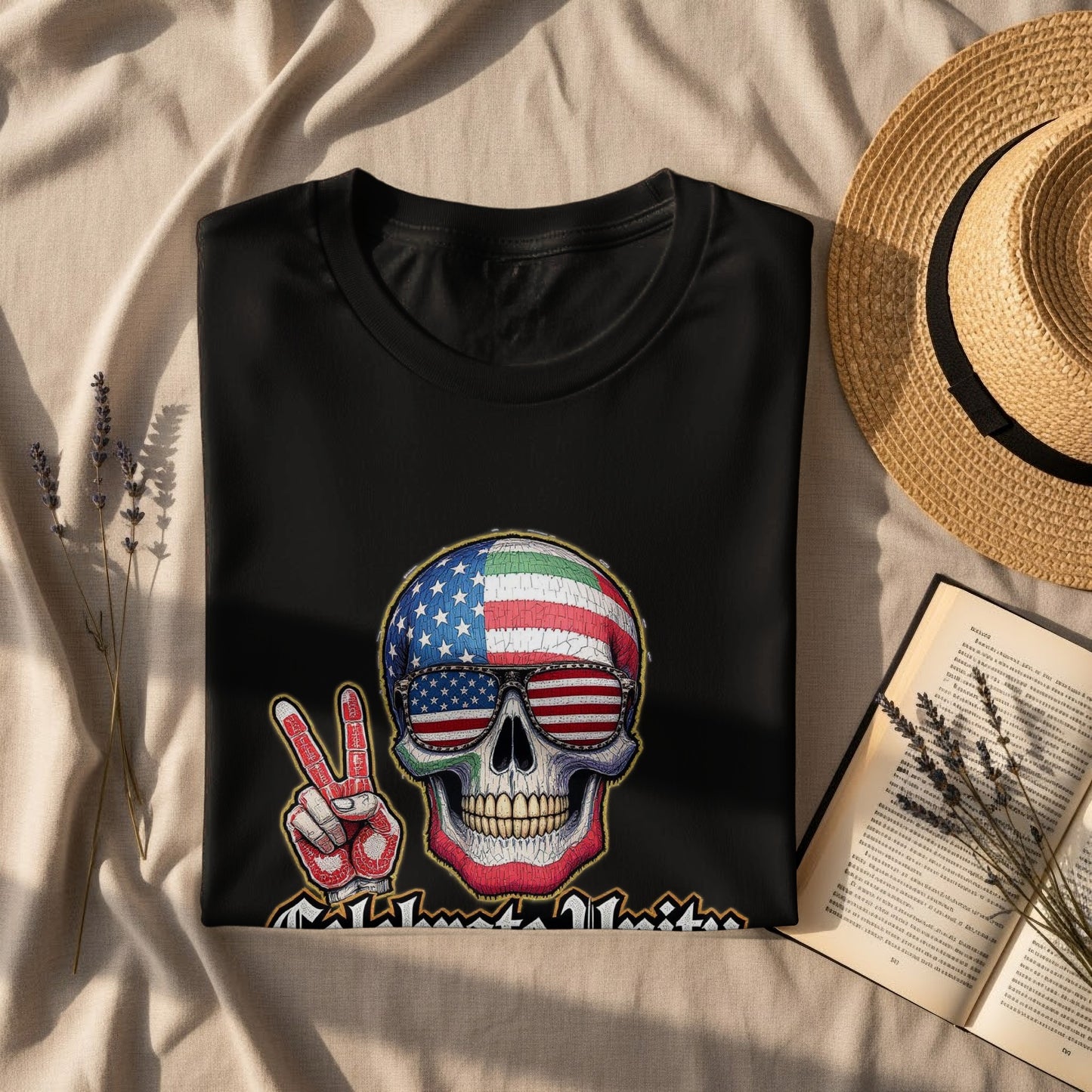 American Flag Skull Peace Sign Graphic Shirt product