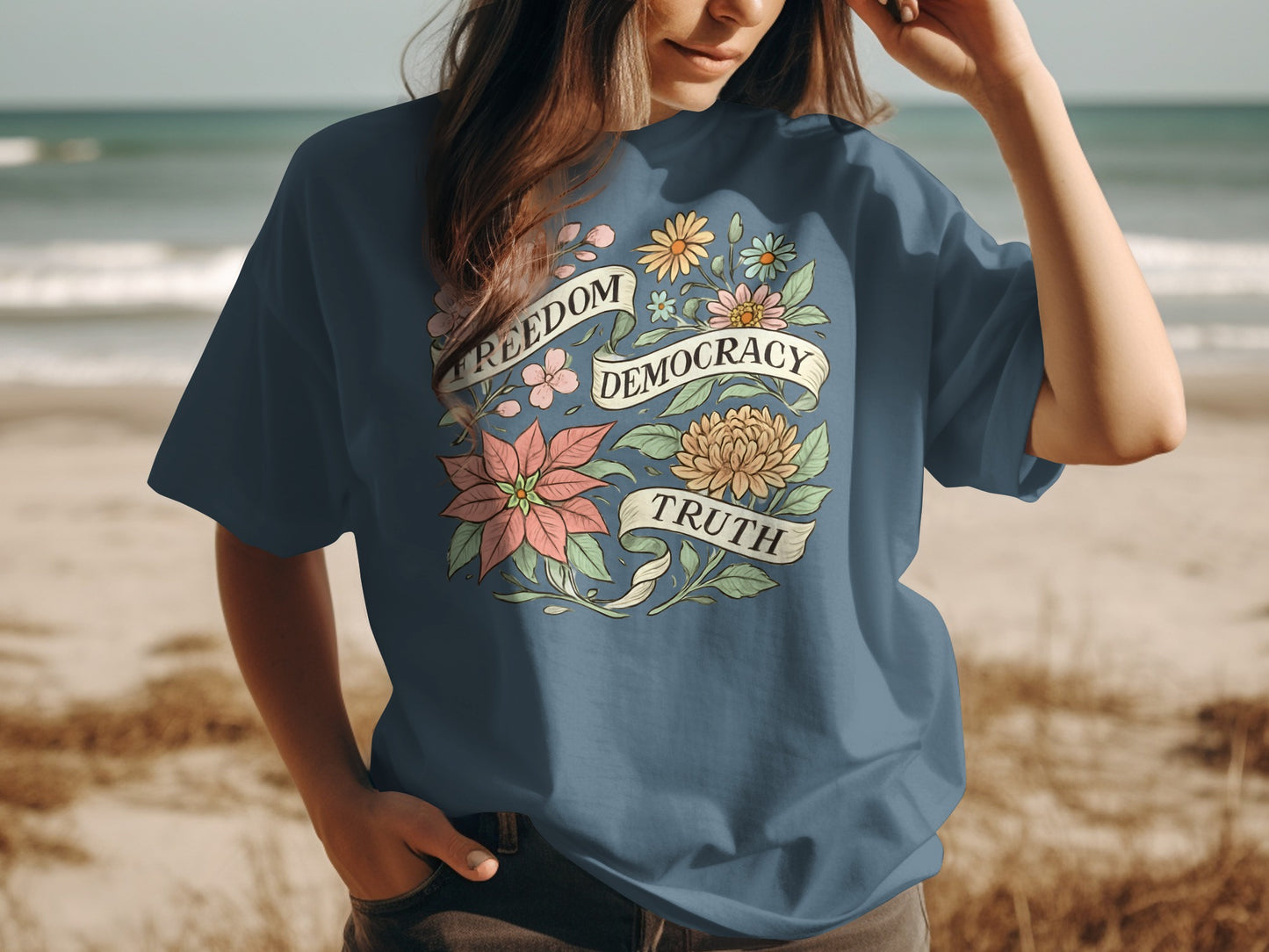 Freedom Democracy Truth Graphic Tee product type
