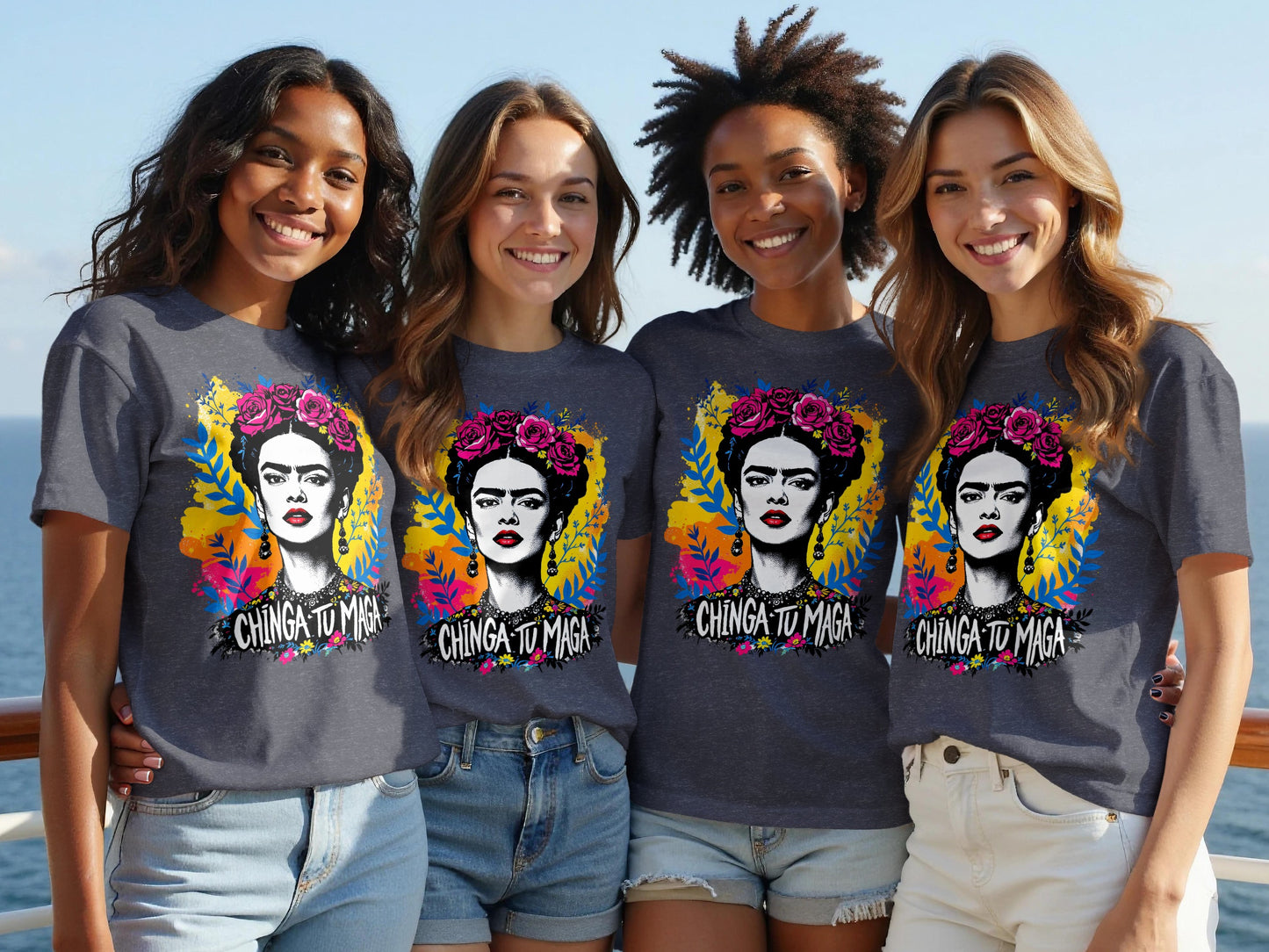 Colorful Frida Kahlo Chinga Tu Madre Graphic Tee product type