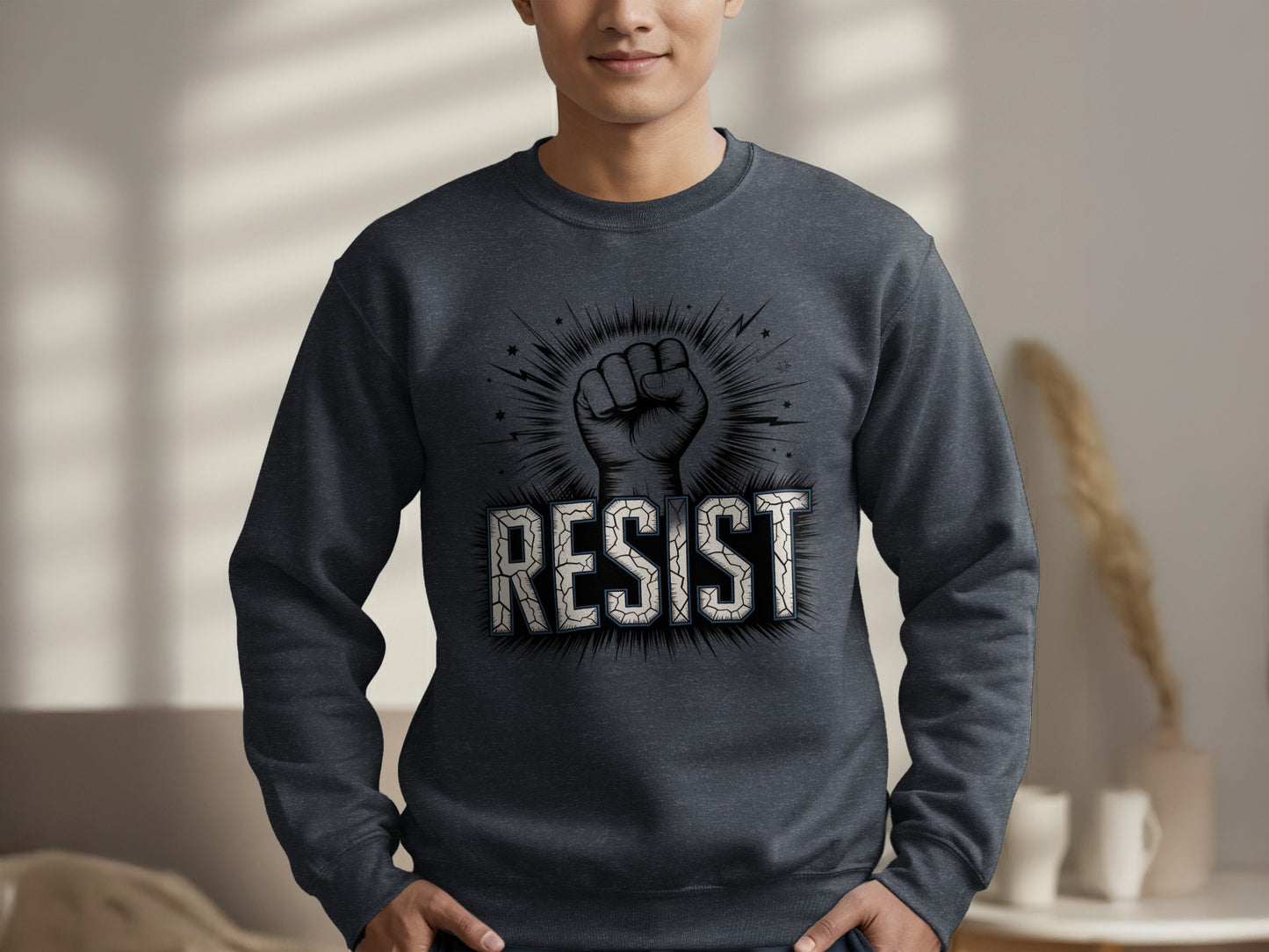 Resist Graphic Sweatshirt Uplifting Message Product
