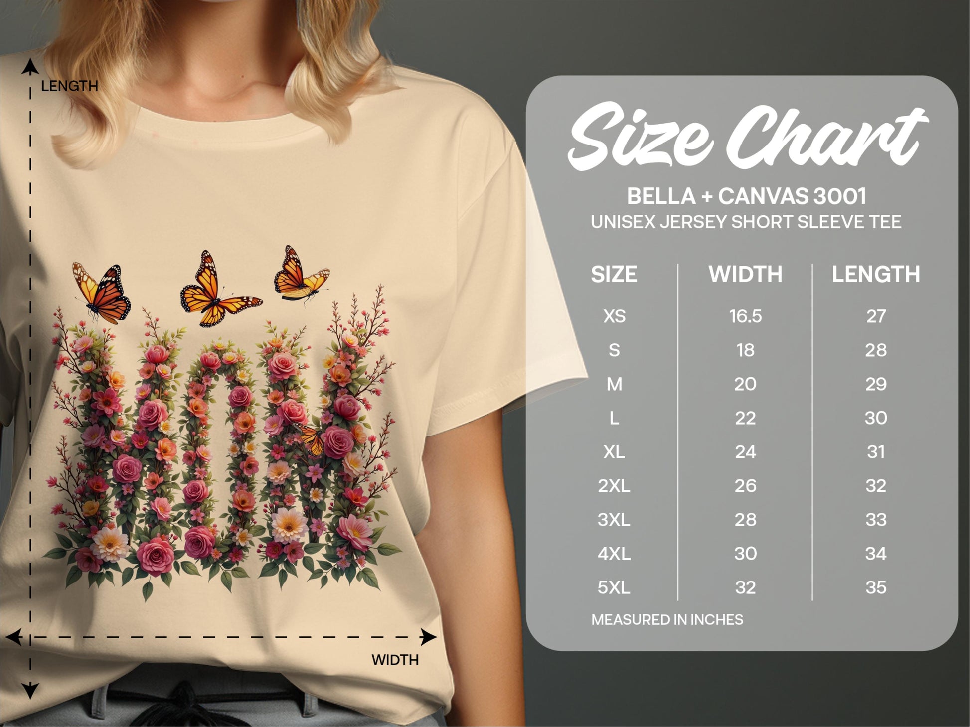 Butterfly and Floral Graphic Unisex Jersey Tee product type