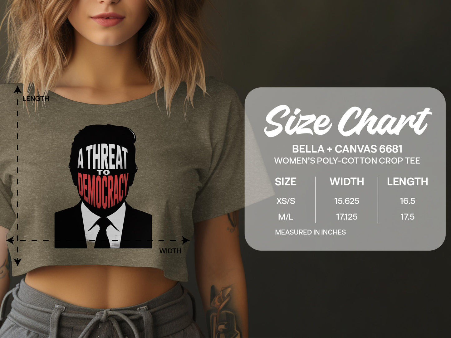 A Threat to Democracy Graphic Crop Top product