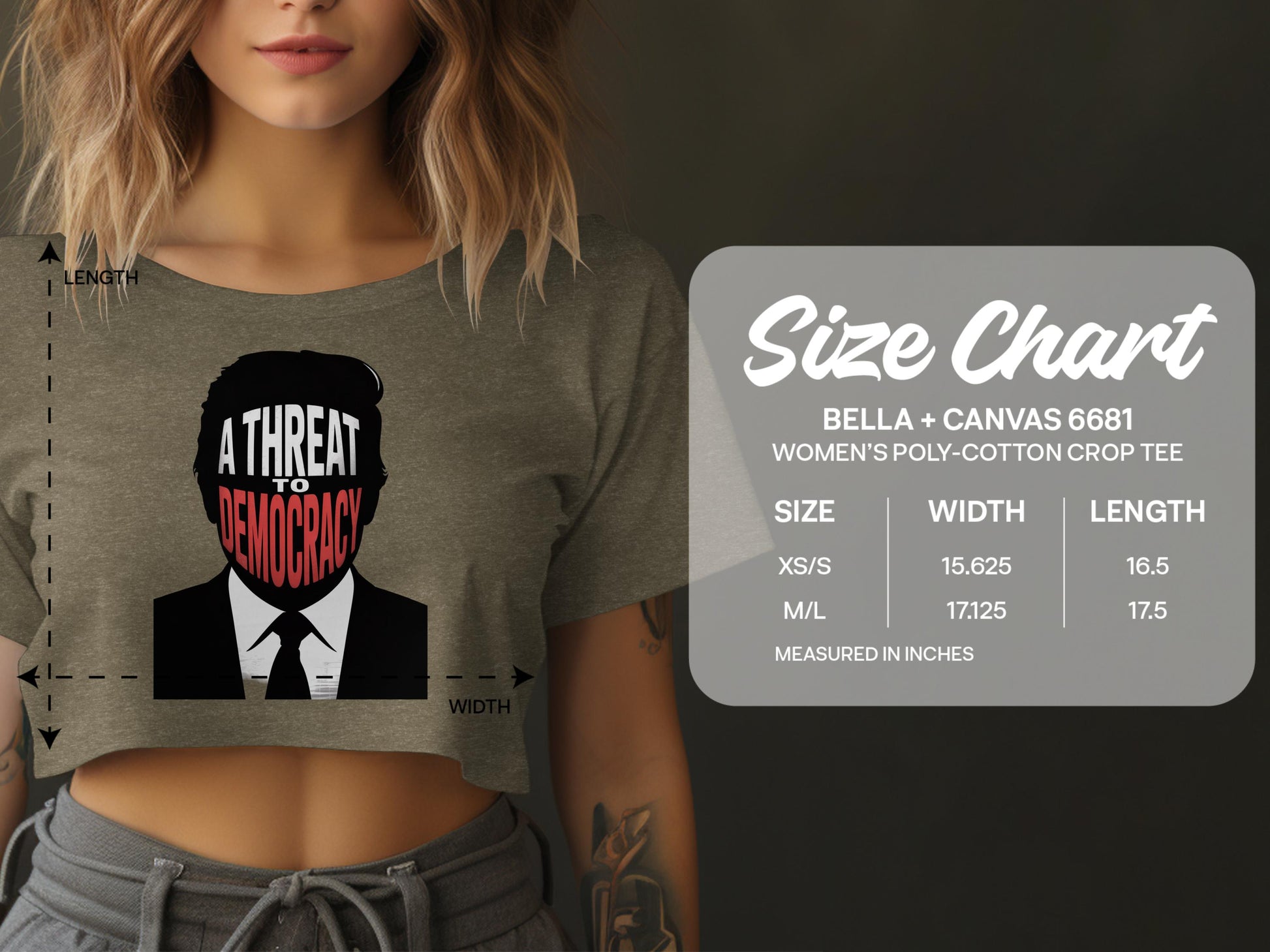 A Threat to Democracy Graphic Crop Top product