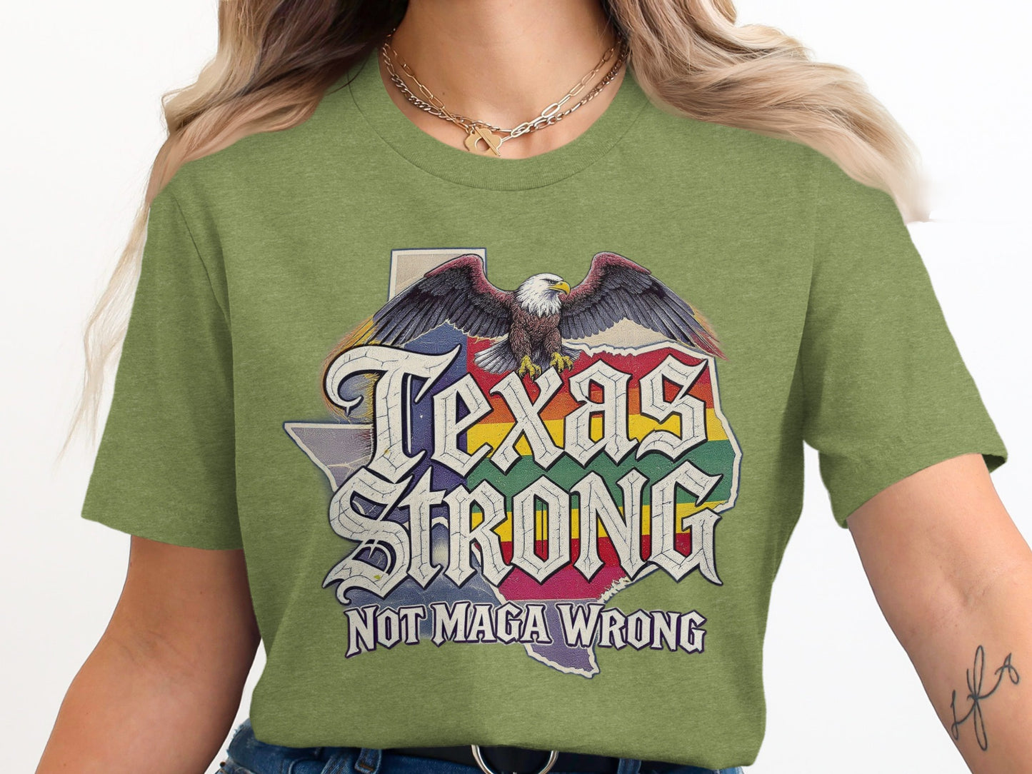 Texas Strong Not Maga Wrong Printed T-shirt product