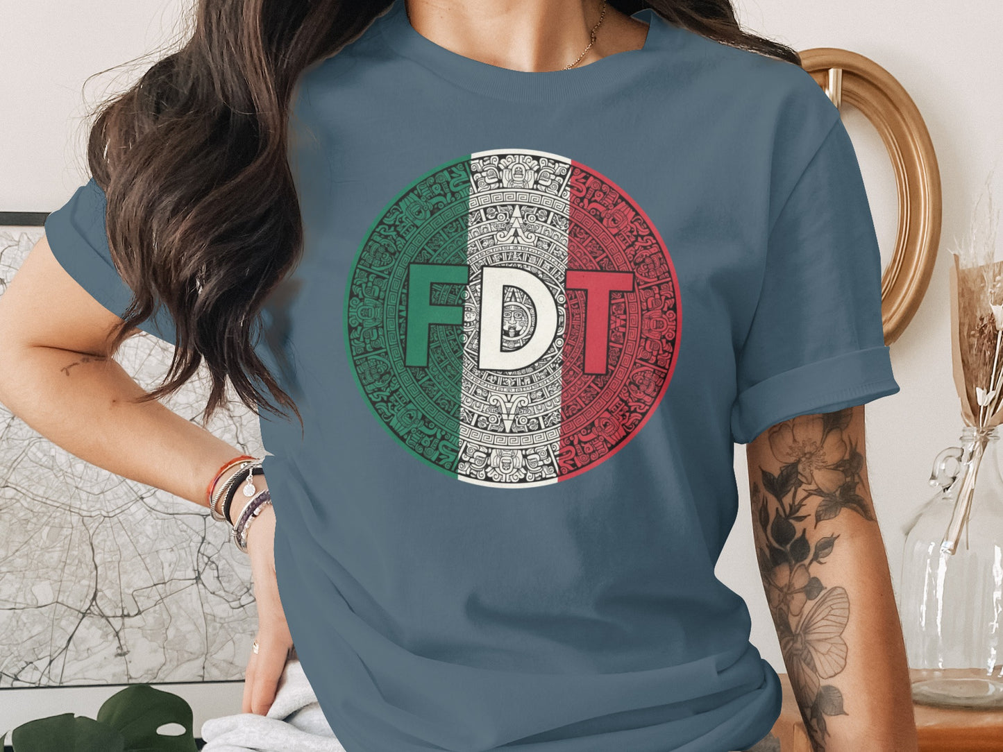 FDT Aztec Calendar in Flag Colors T-shirt product