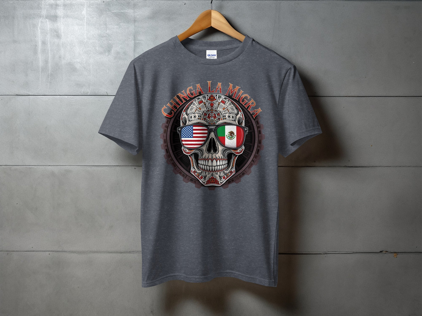 Chinga La Migra Skull Graphic Tee T-Shirt product type