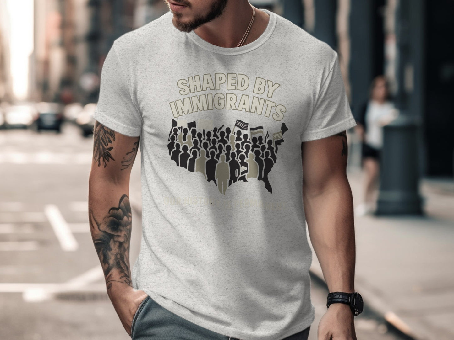 Shaped By Immigrants Graphic White T-Shirt product