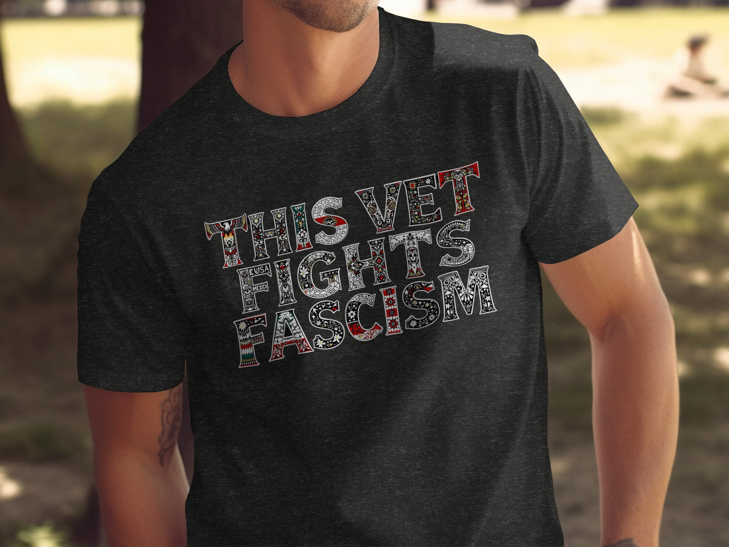 This Vet Fights Fascism Graphic T-Shirt product