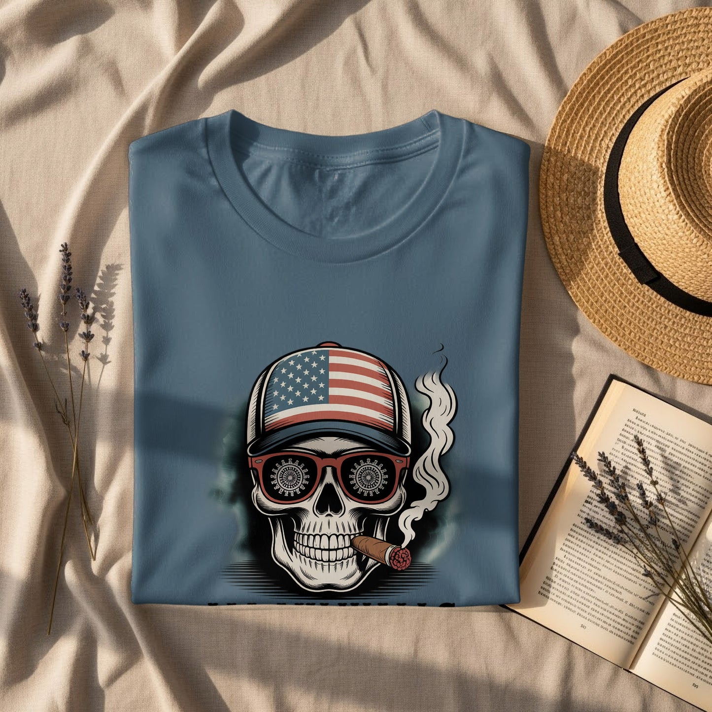 Patriotic Skull with American Flag Hat Smoking product