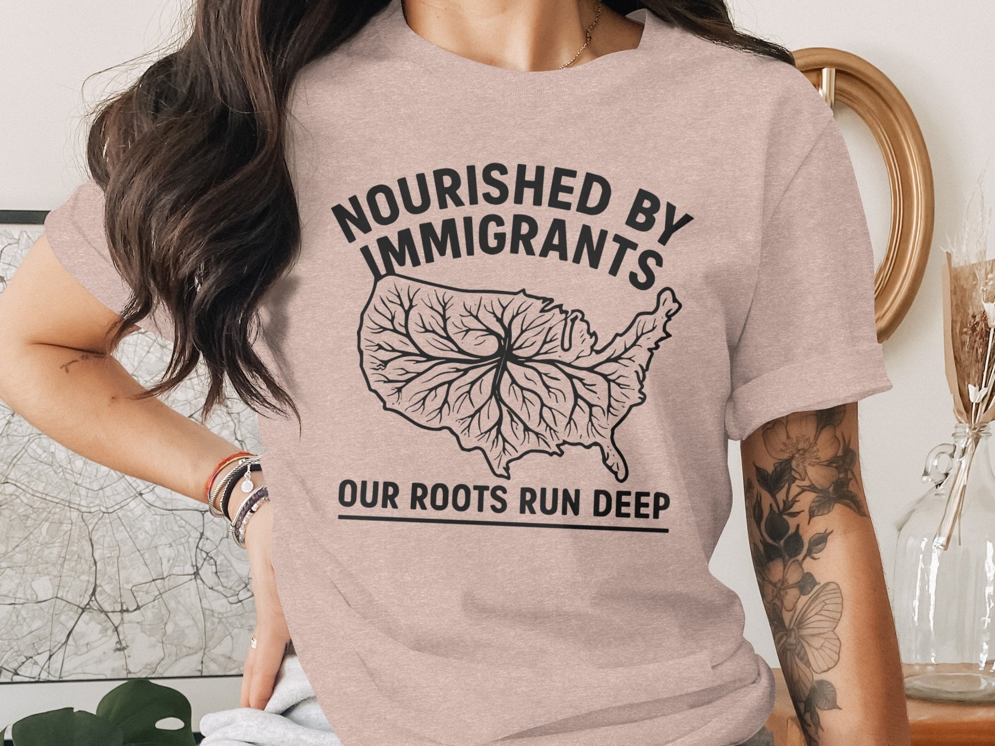 Nourished by Immigrants Our Roots Run Deep T-shirt product