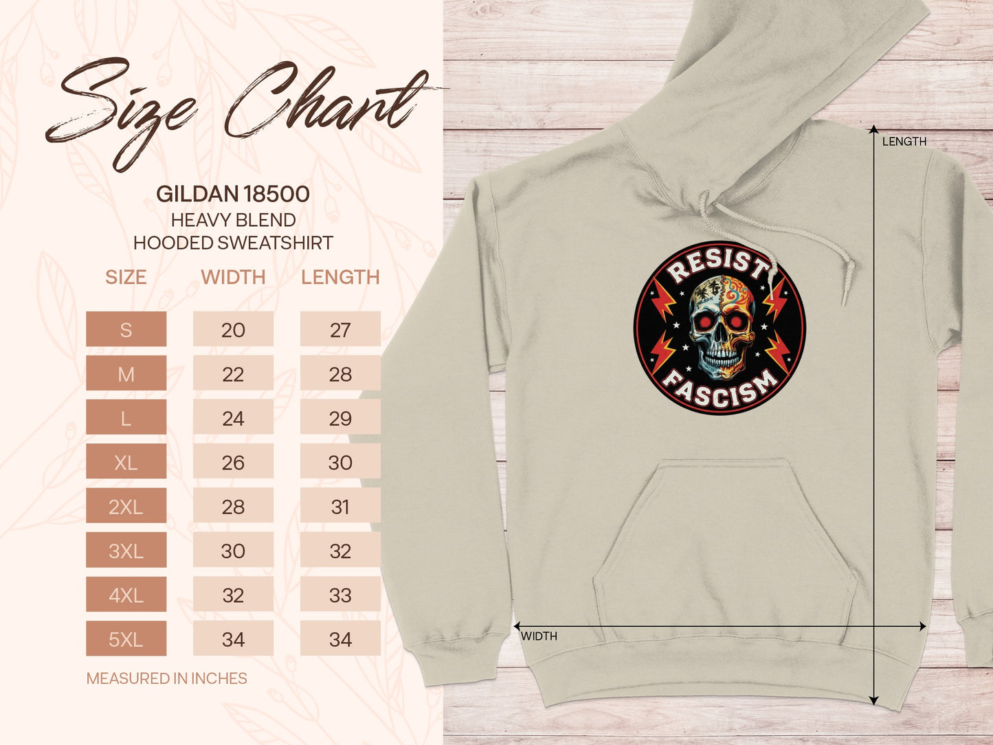 Resist Fascism Graphic Heavy Blend Hooded Sweatshirt product