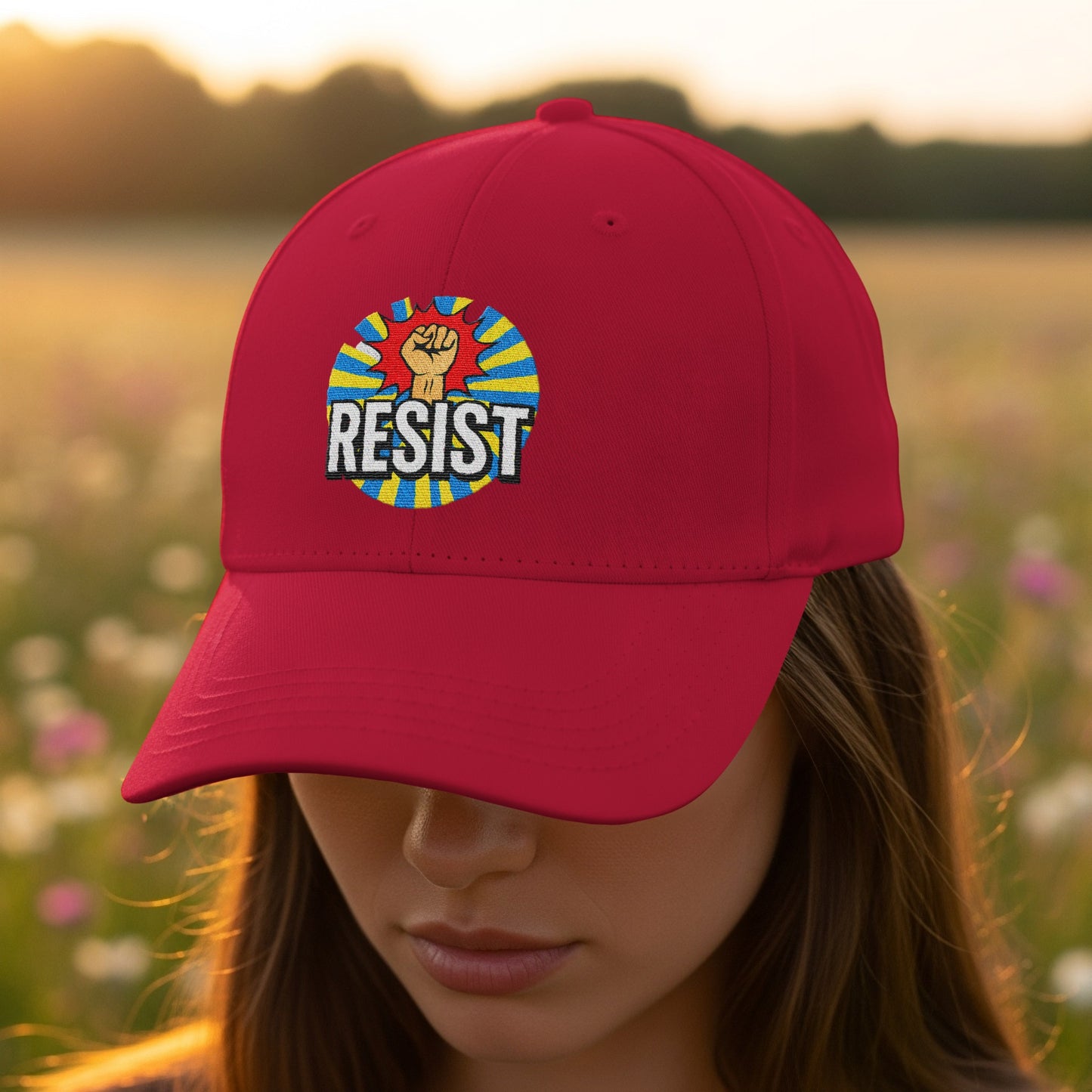 Empowering Resist Design Red Baseball Cap product