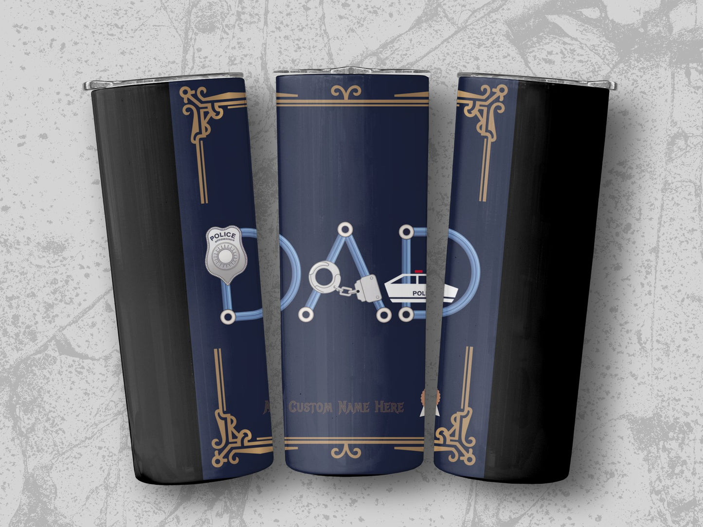 Police Dad Themed Custom Insulated Tumbler Product