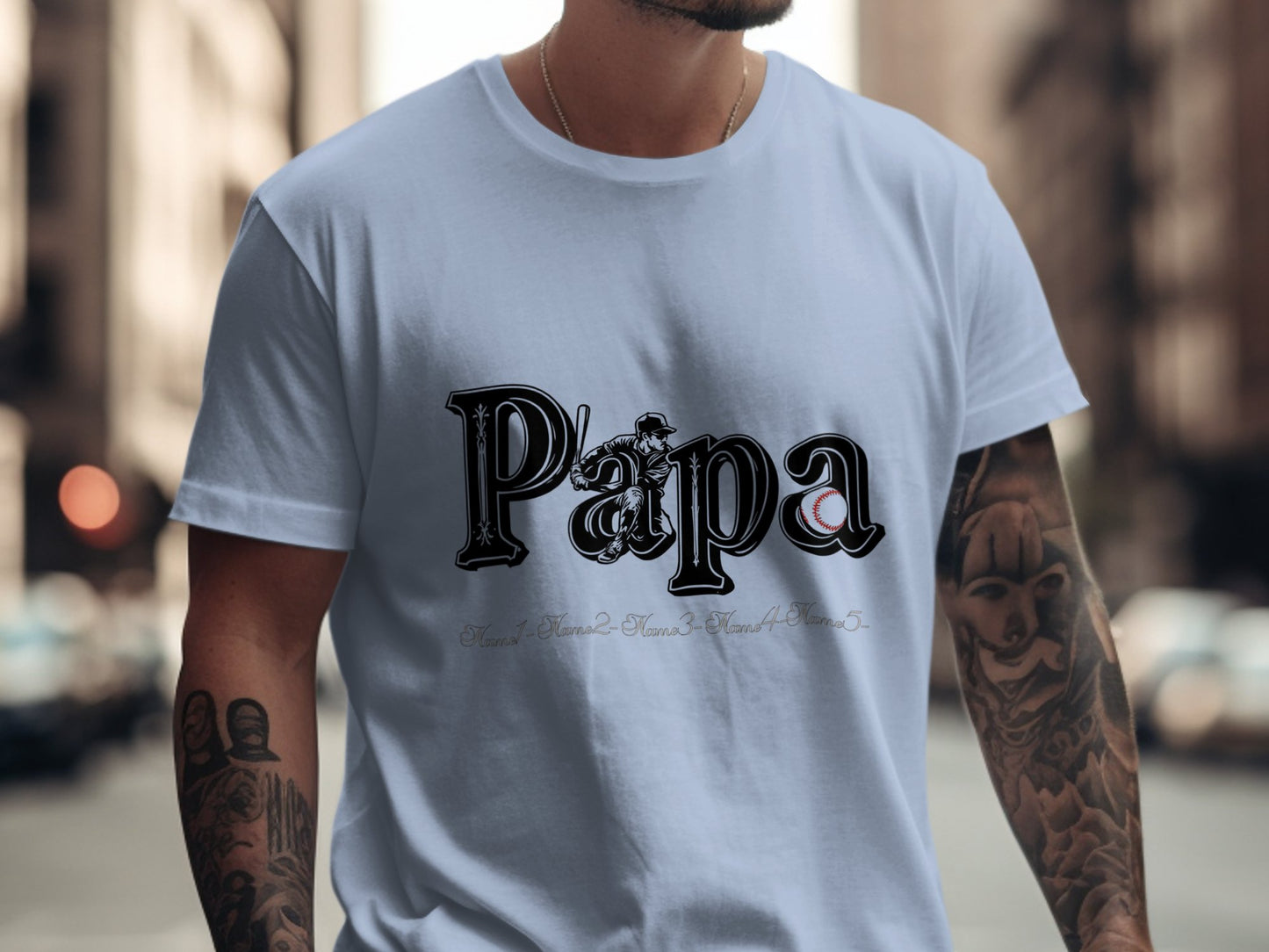 Stylish Papa Graphic Tee for Casual Wear Clothing Product