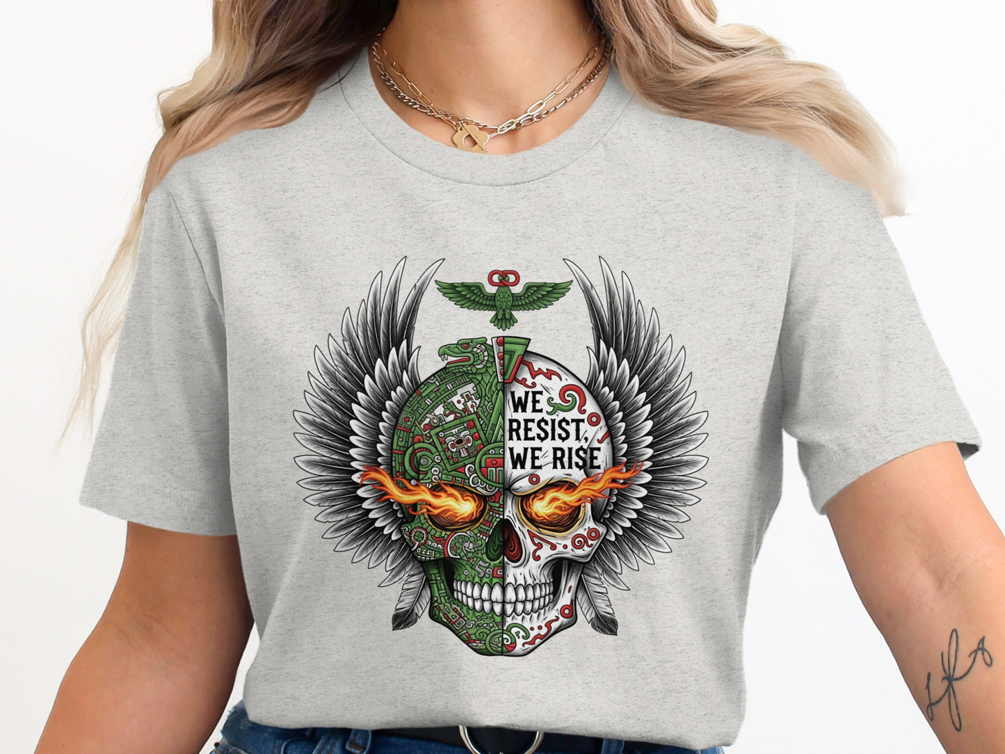 We Resist We Rise Skull Wings Graphic Tee product