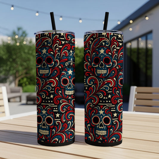Colorful Skull and Swirl Design Tumbler product