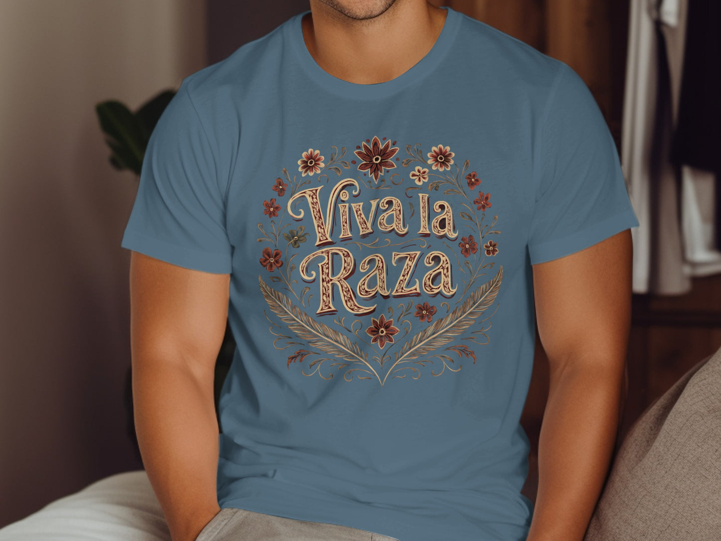 Viva la Raza graphic t-shirt with floral design product type