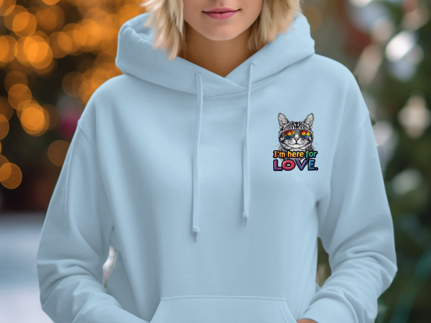 I'm Here for Love Cute Cat Hoodie product