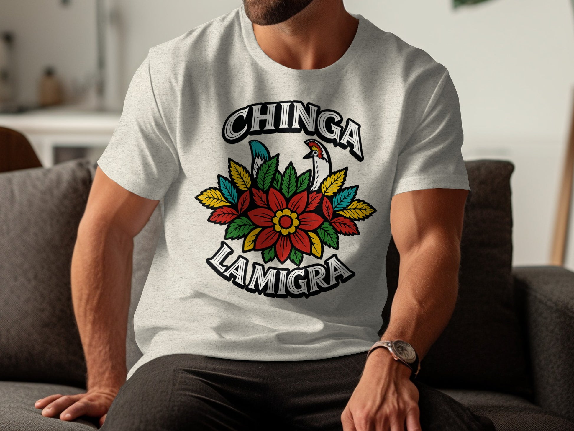 Chinga La Migra Flower Graphic T-shirt product type