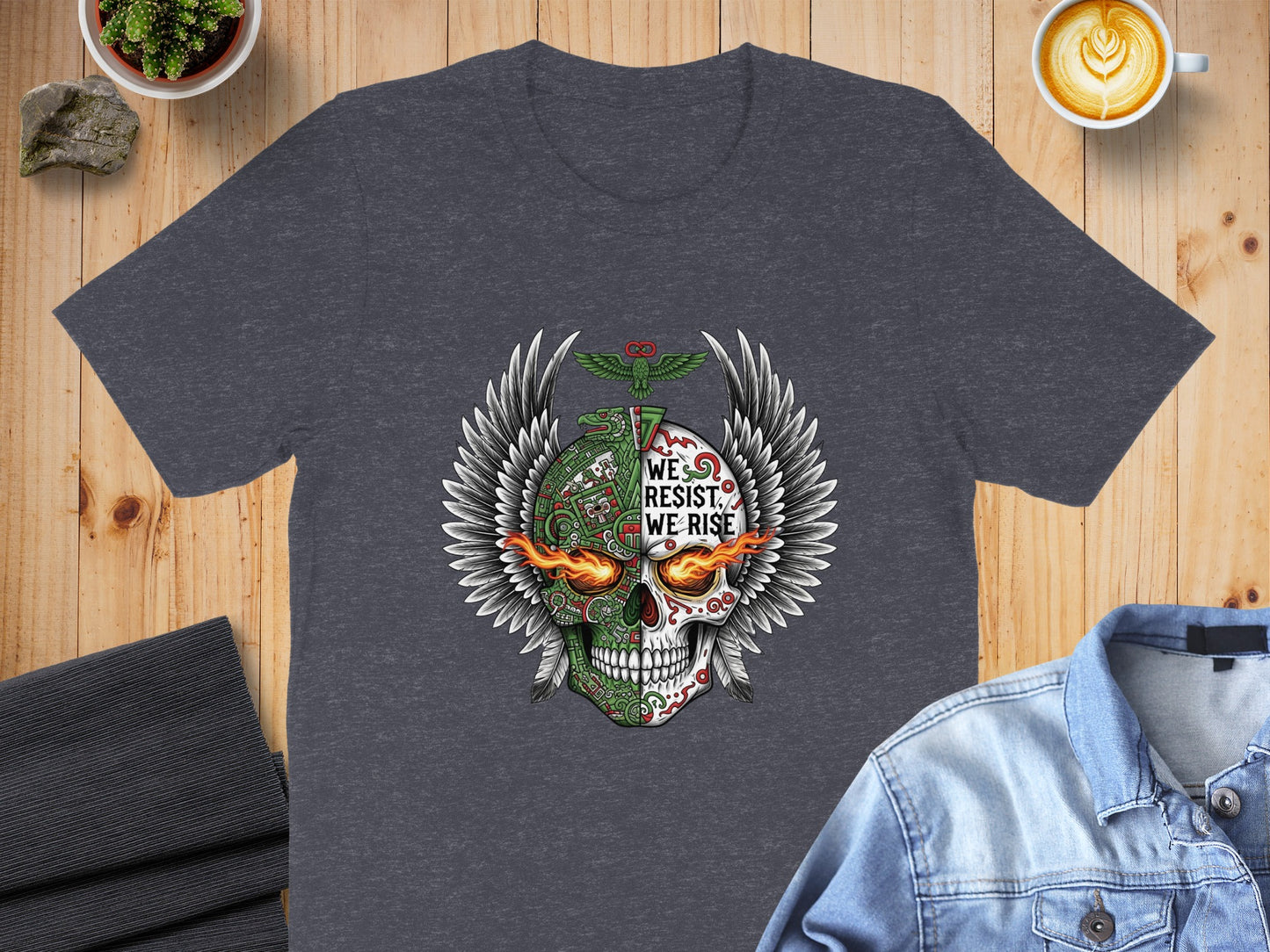 We Resist We Rise Winged Skull Graphic T-Shirt product type