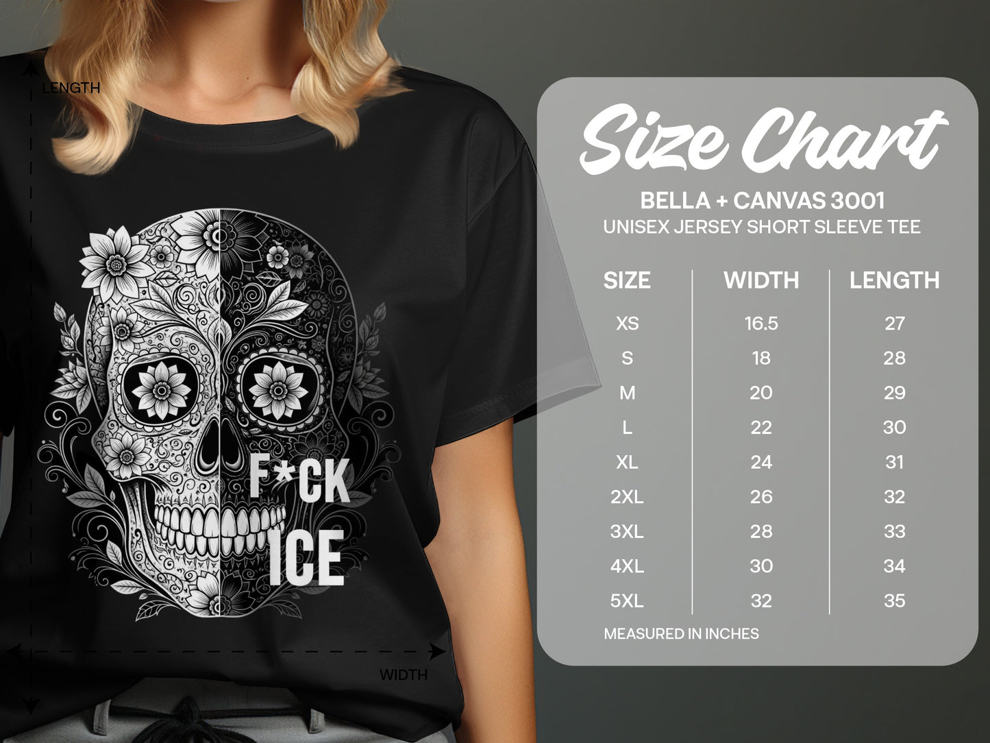 Floral Skull Design Short Sleeve Tee Shirt product type
