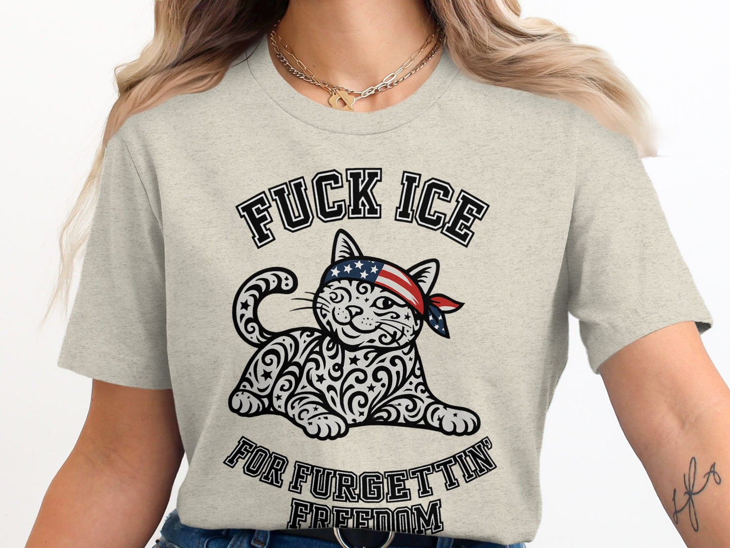 Patriotic Cat Design T-Shirt for Animal Lovers product