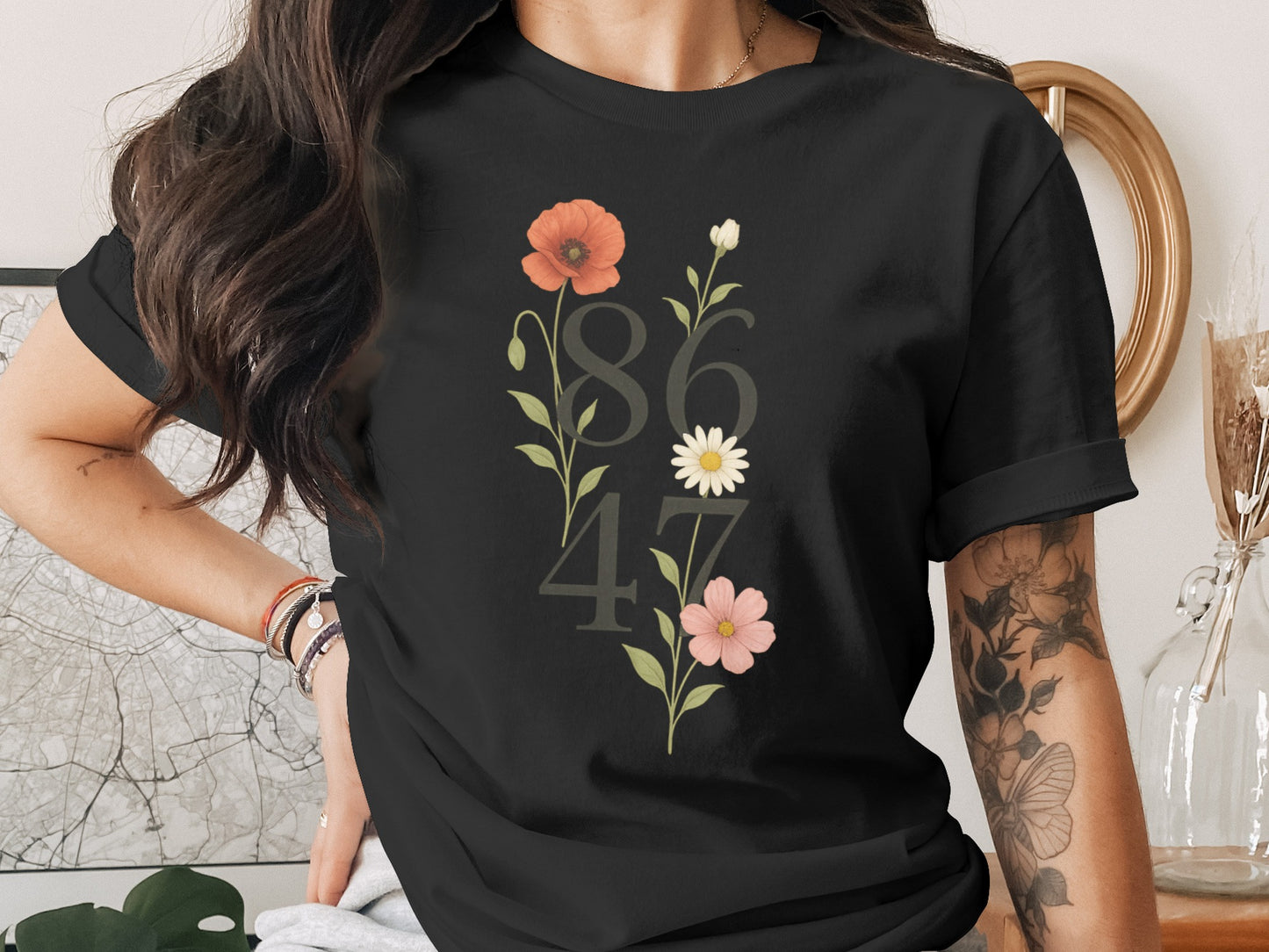 Vintage 1986 1947 Floral Graphic T-Shirt product