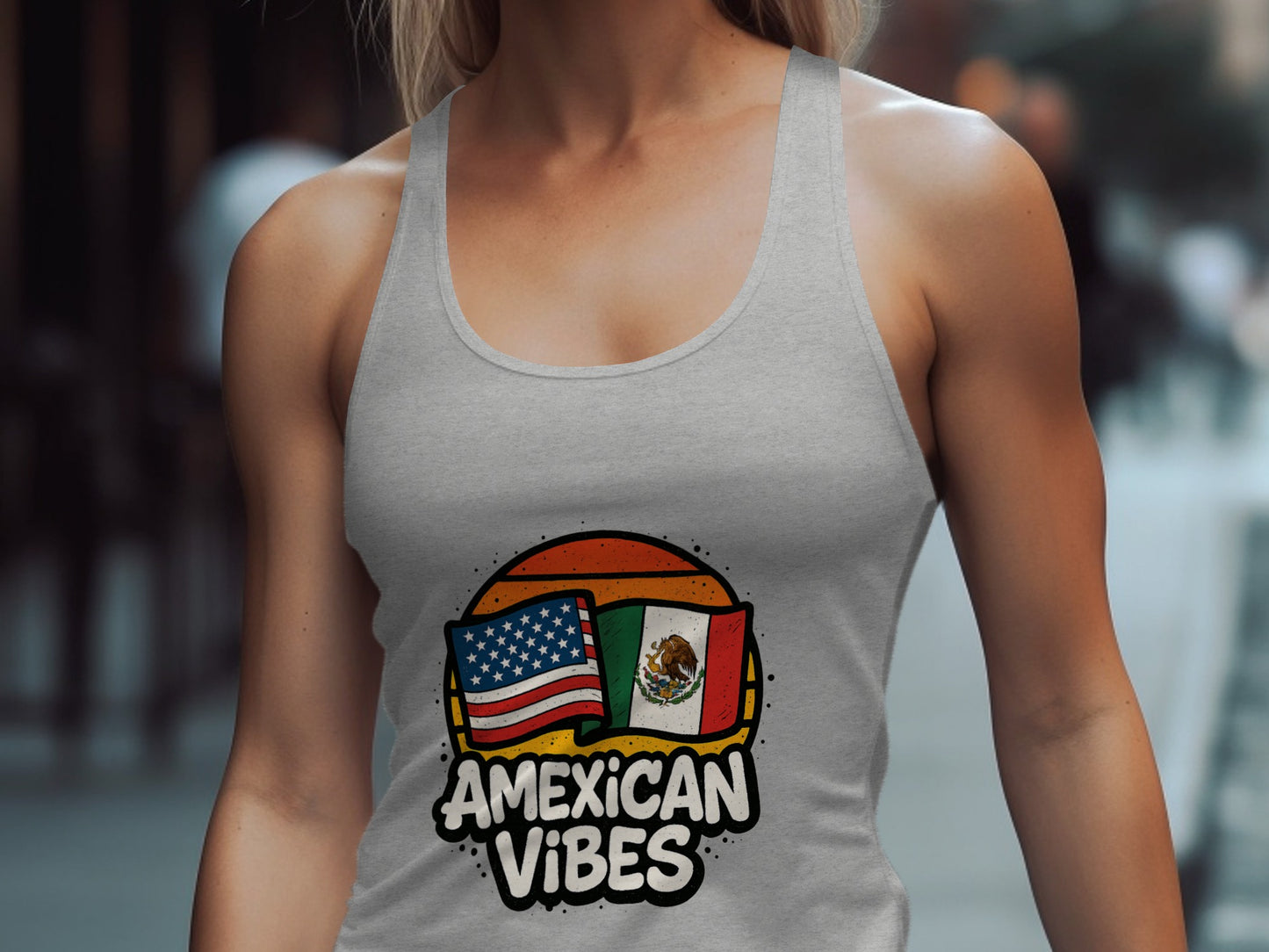 American Mexican Vibes Tank Top Graphic Apparel product