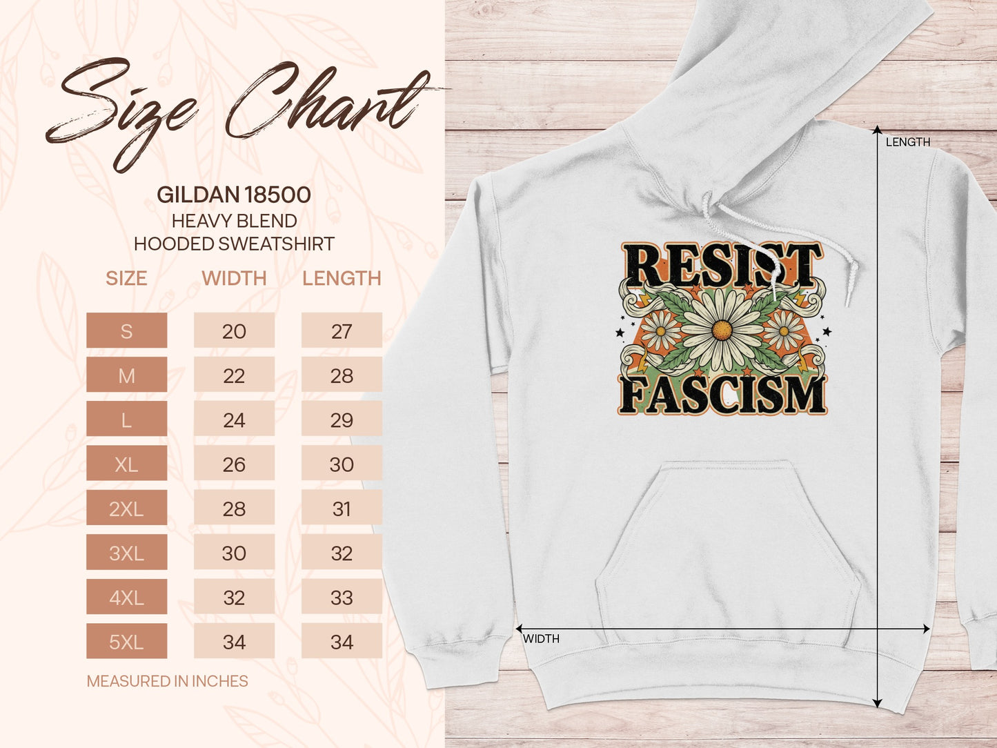 Resist Fascism Gildan 18500 Hooded Sweatshirt product
