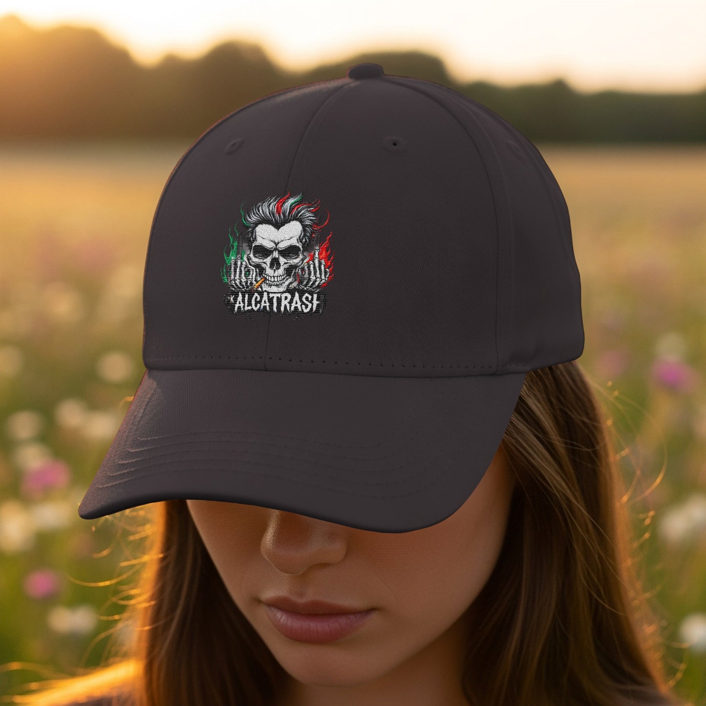 Alcatrash Skull Embroidery Custom Baseball Cap product
