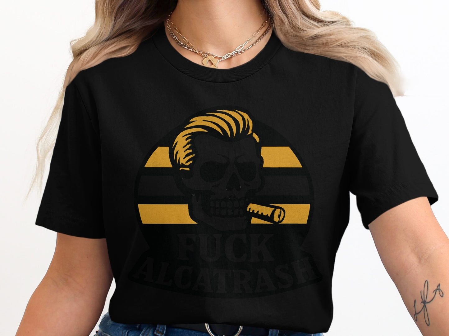 Edgy Skull and Cigarette Graphic Tee Product Type