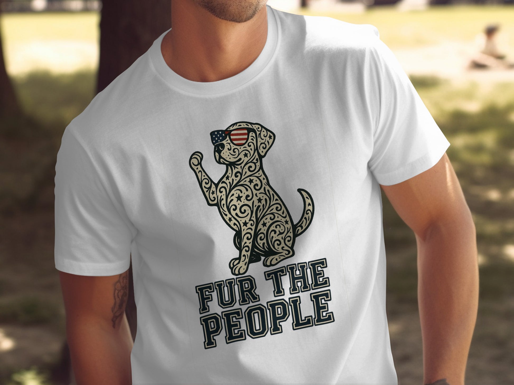 Fur The People Dog Pattern Graphic T-shirt product type