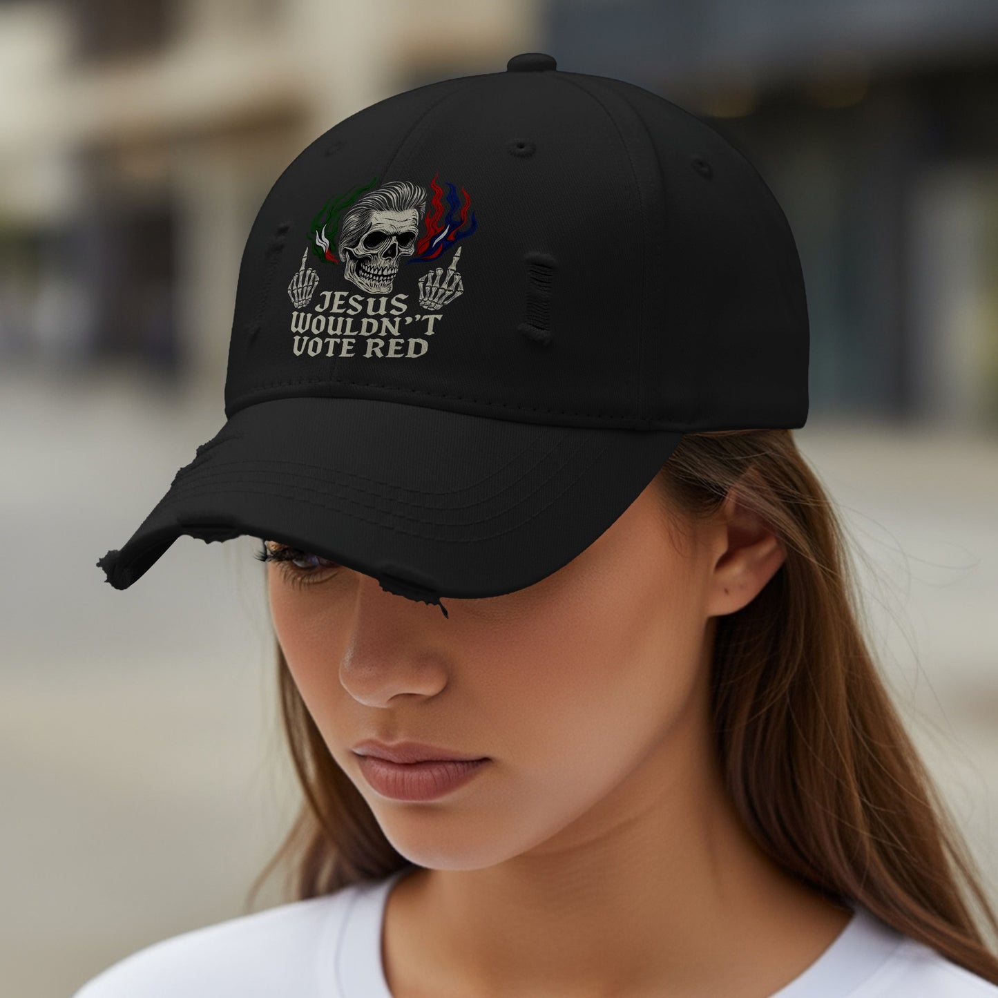 Jesus Wouldn't Vote Red Embroidered Cap product