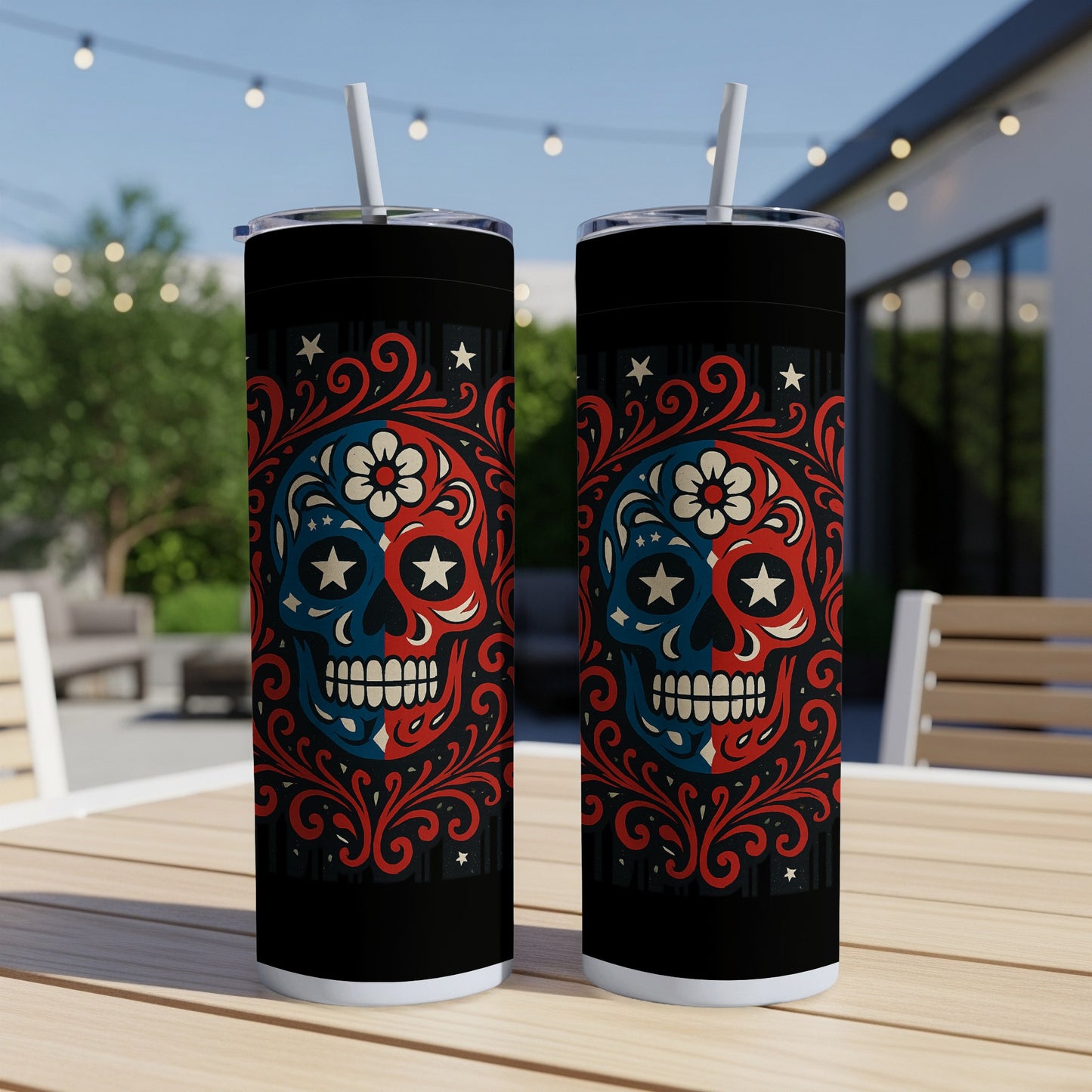 Colorful Sugar Skull Design Insulated Tumbler product