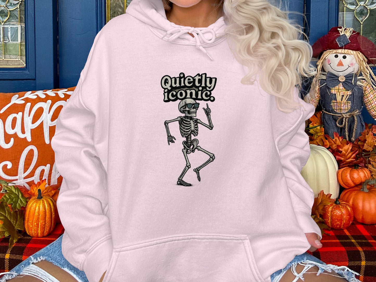 Quietly Iconic Skeleton Design Hoodie product type