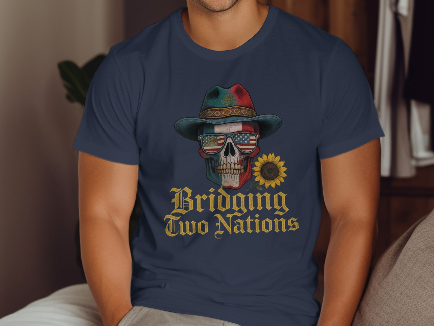 Bridging Two Nations Skull and Hat Graphic T-shirt product type