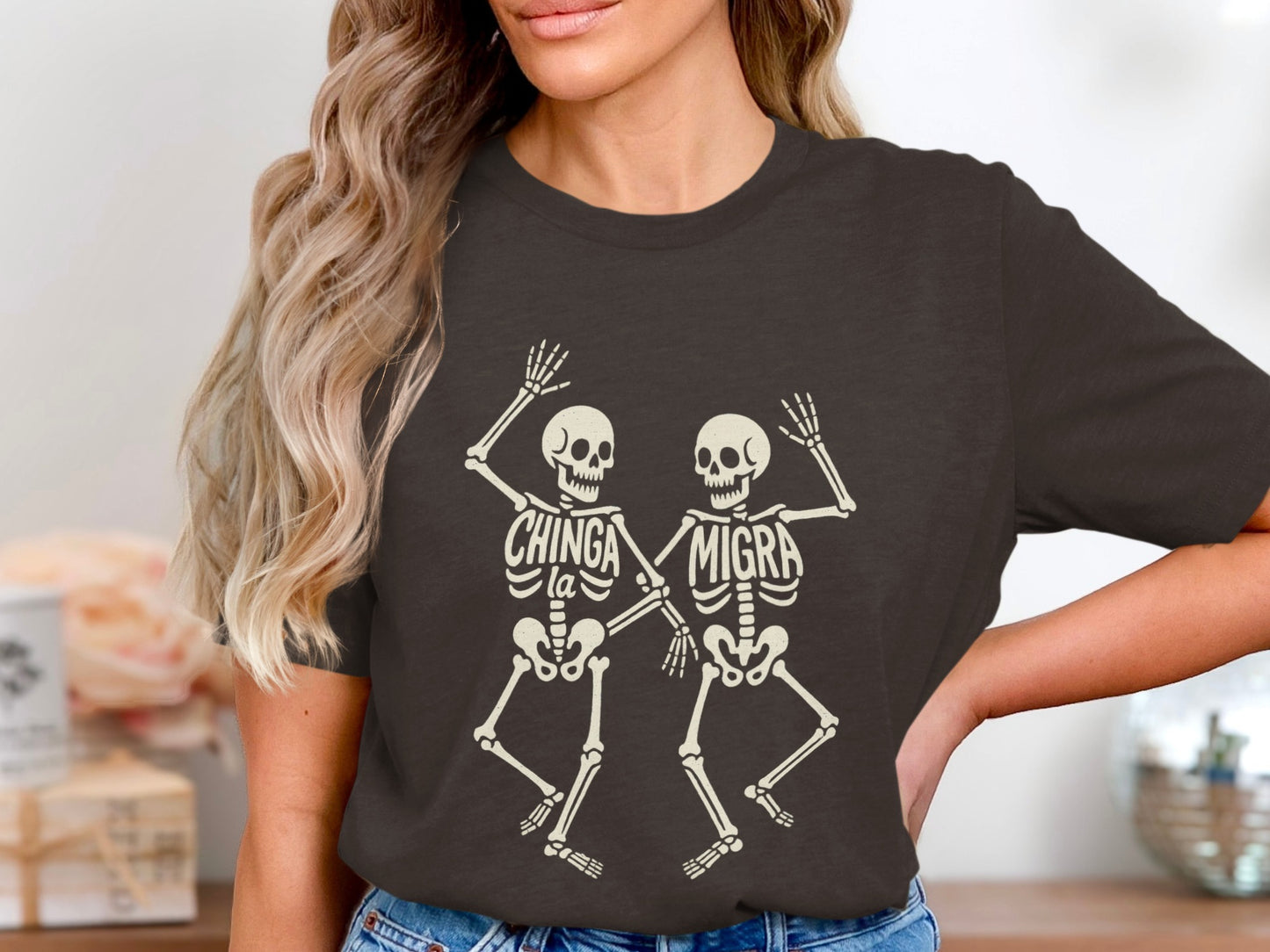 Chinga la Migra Skeleton Graphic T-shirt product type