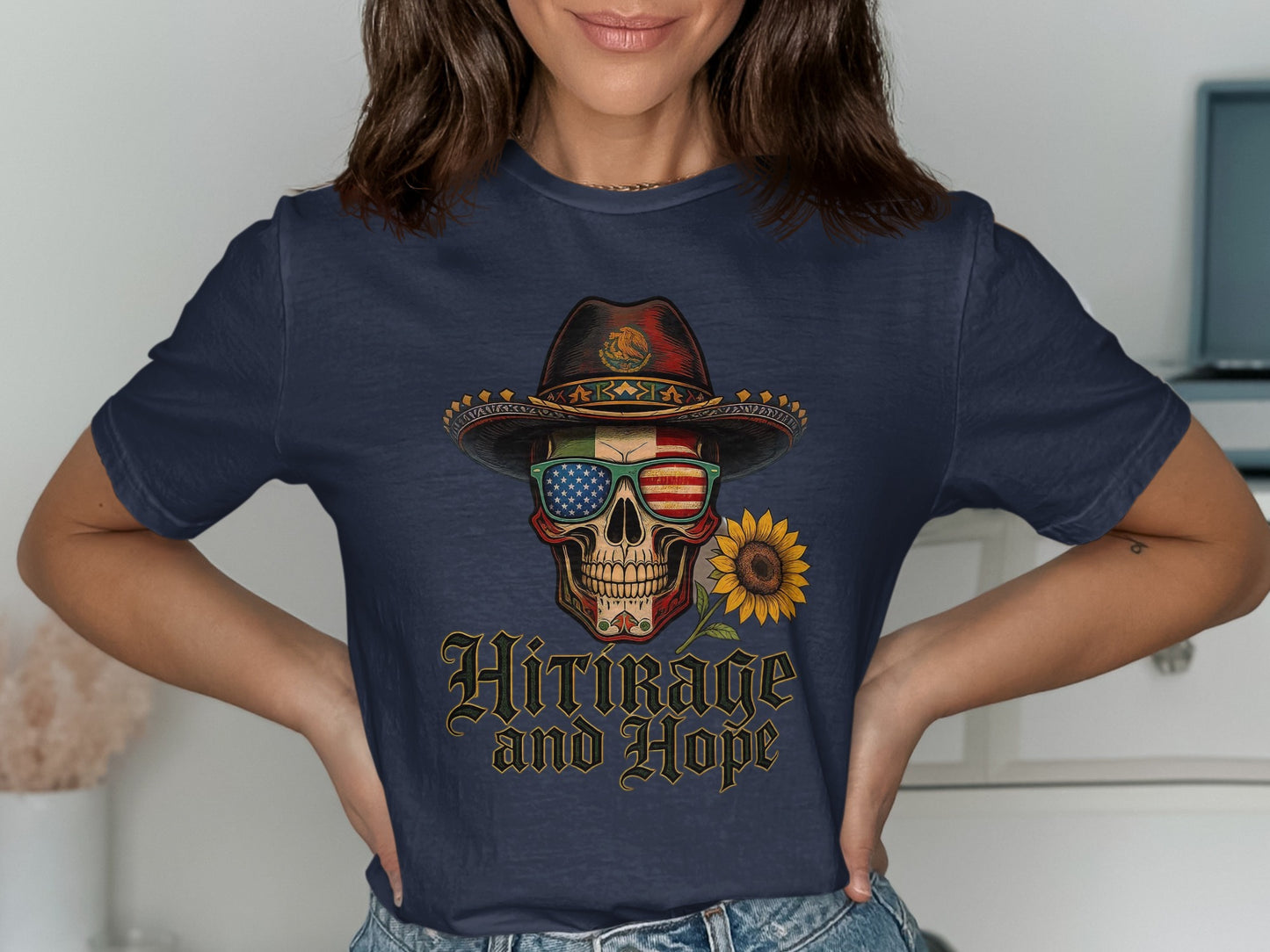Vintage Skull With Flowers Hitrage And Hope T-Shirt product