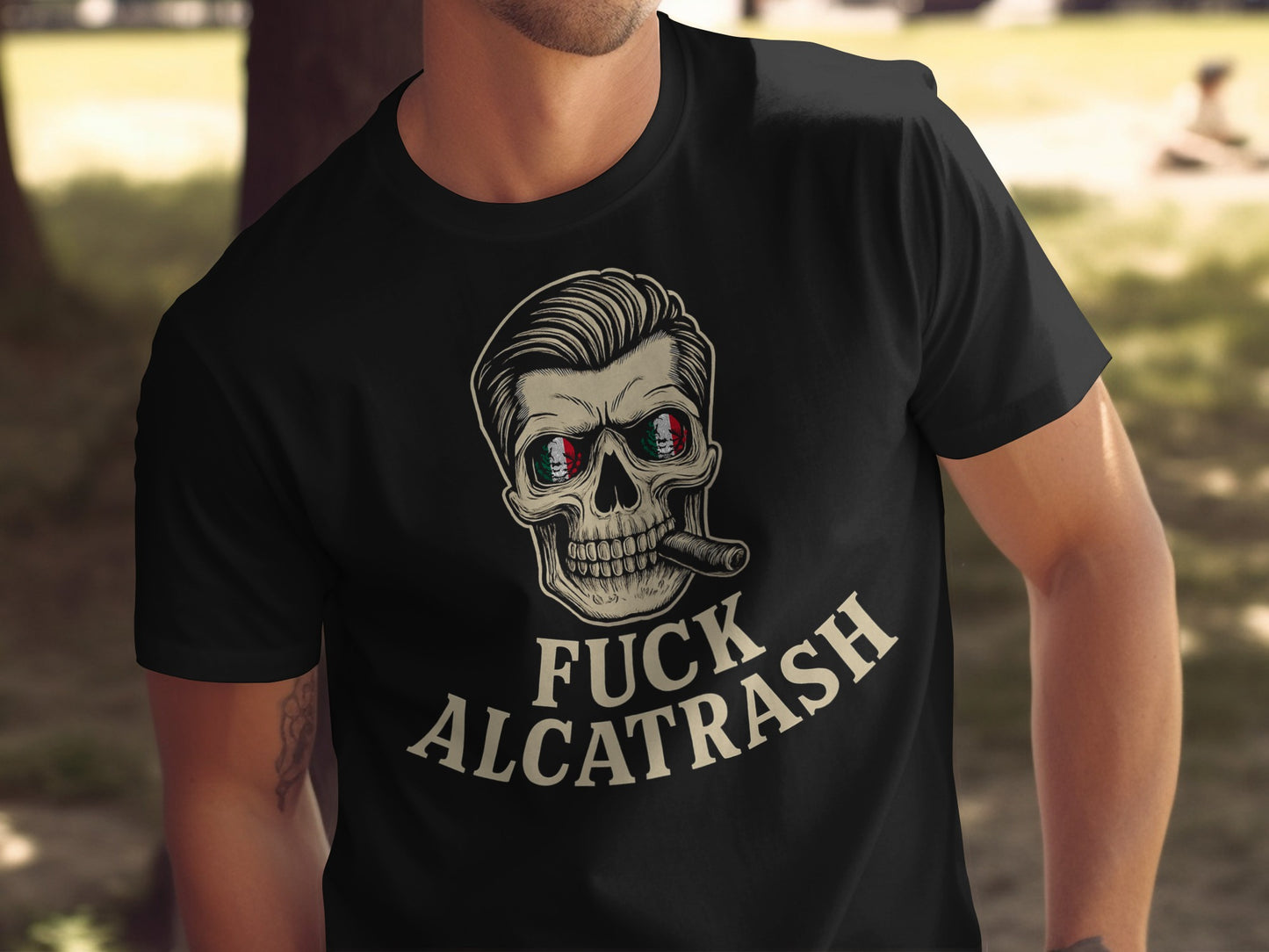 Skull with Cigar Alcatrash Graphic T-shirt product