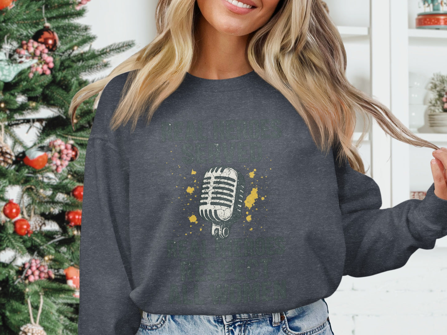 Retro Microphone Design Long Sleeve Sweatshirt product